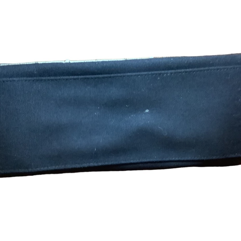Beach Black Purse Embroidered Bamboo Handle Ocean Vacation Vintage Wood - Picture 9 of 9